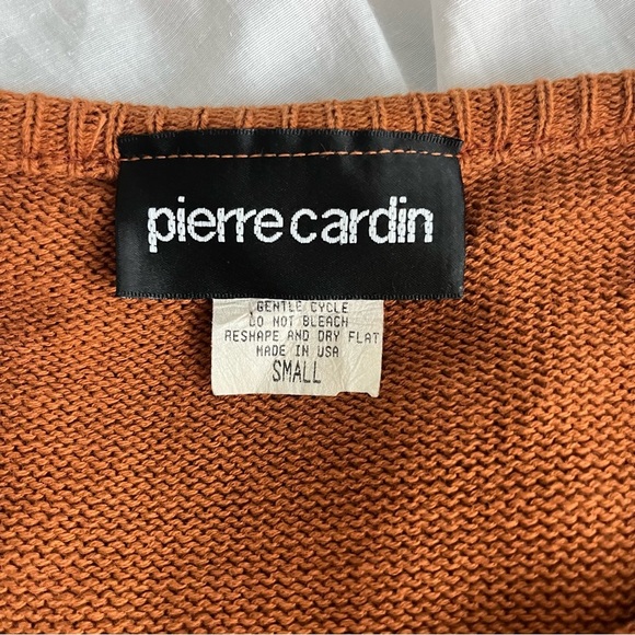 Pierre Cardin vintage 100% cotton terracotta sweater size S - Picture 11 of 12
